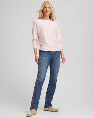 Ella Embellished Dolman Pullover Sweater click to view larger image.