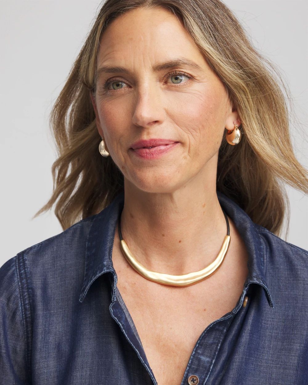 Mixed-Metal Collar Necklace