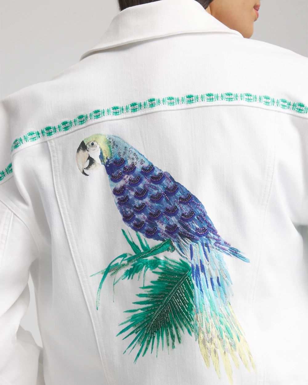 Embroidered Relaxed Denim Jacket click to view larger image.