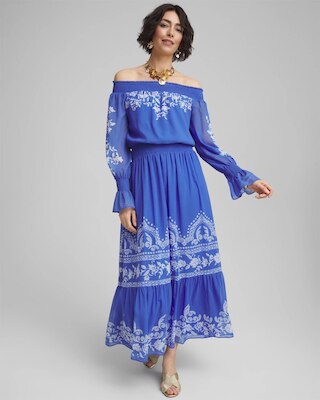 Off-Shoulder Tiered Maxi Dress