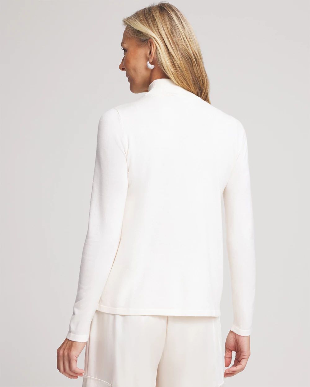 Embellished Mockneck Pullover Sweater