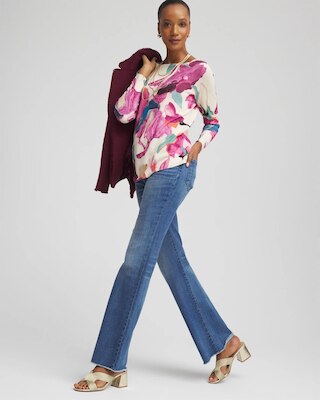 Ella Boatneck Watercolor Pullover Sweater click to view larger image.