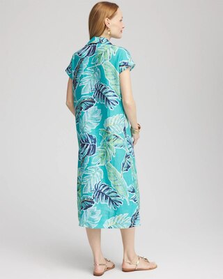 Tropical Linen Midi Dress click to view larger image.