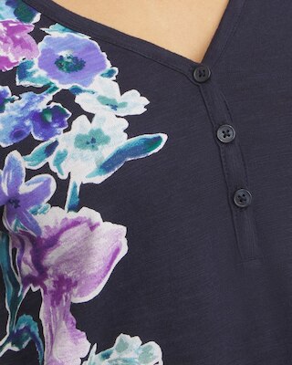 Floral Henley Side Slit Tunic click to view larger image.