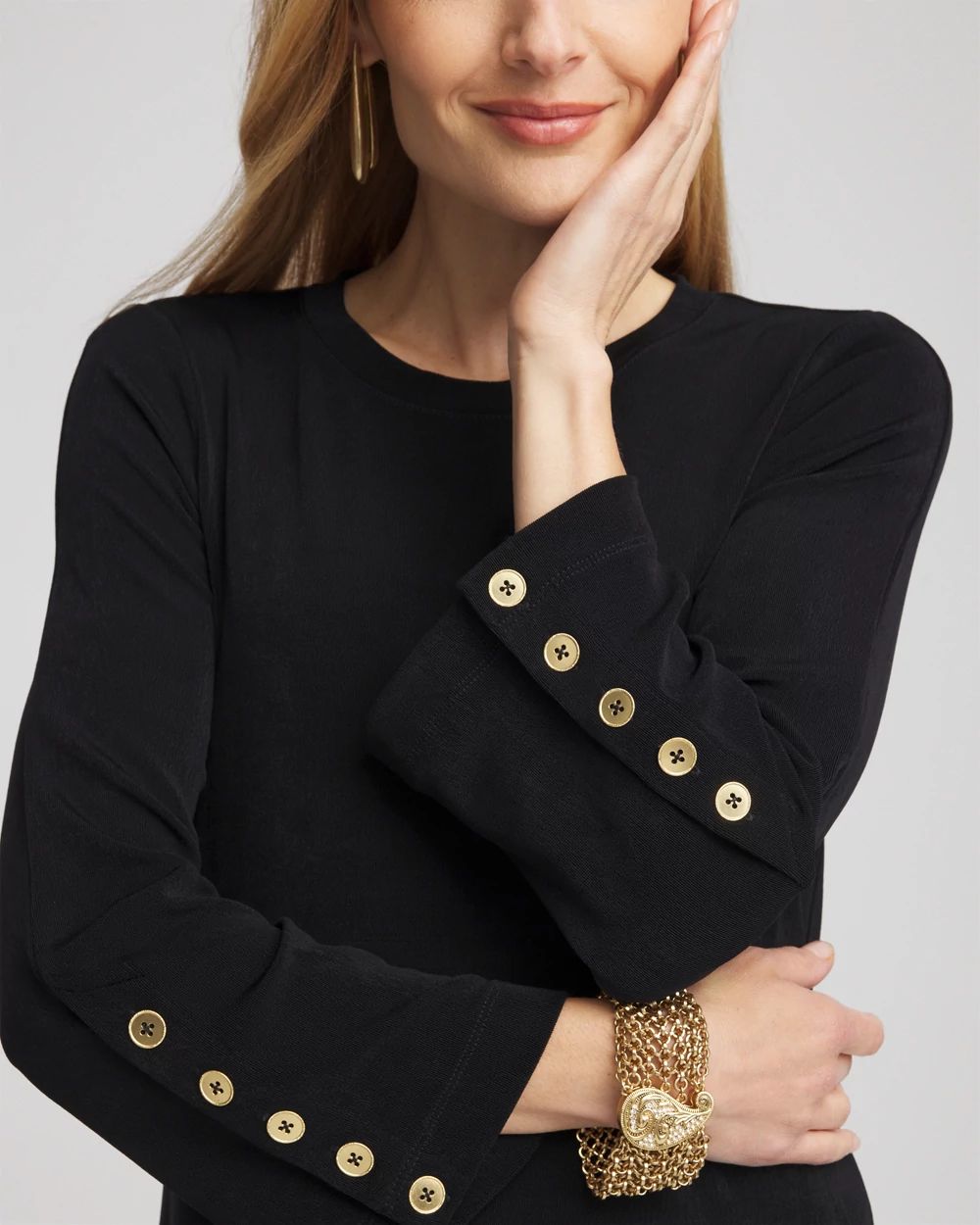 Travelers™ Button Bell Sleeve Top