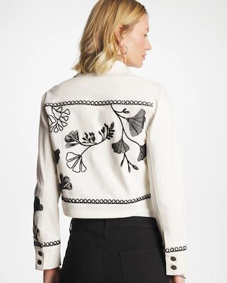 Ginkgo Embroidered Denim Jacket click to view larger image.