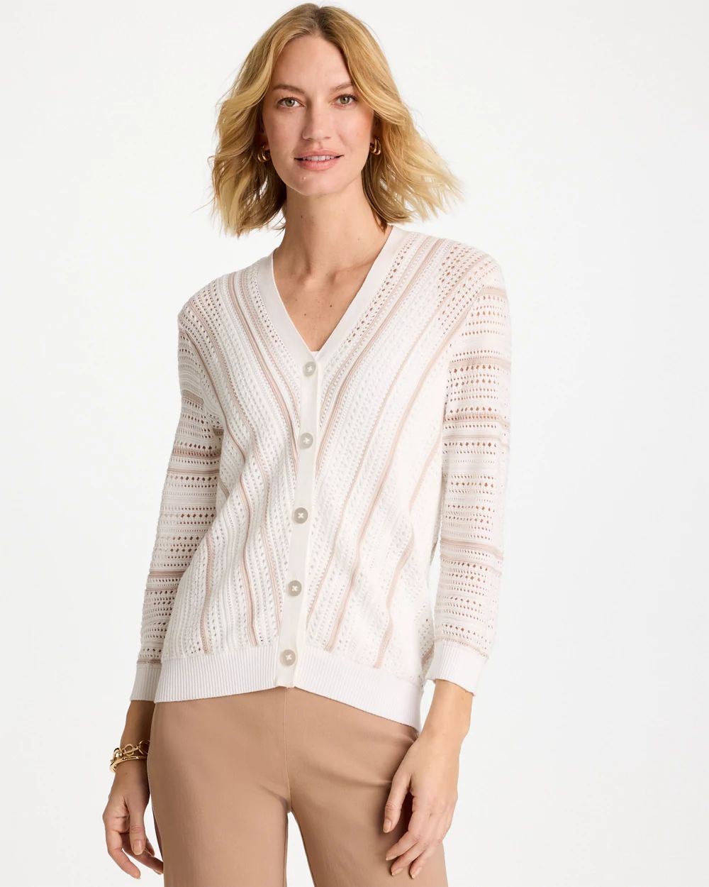 Striped Stitchy Cardigan