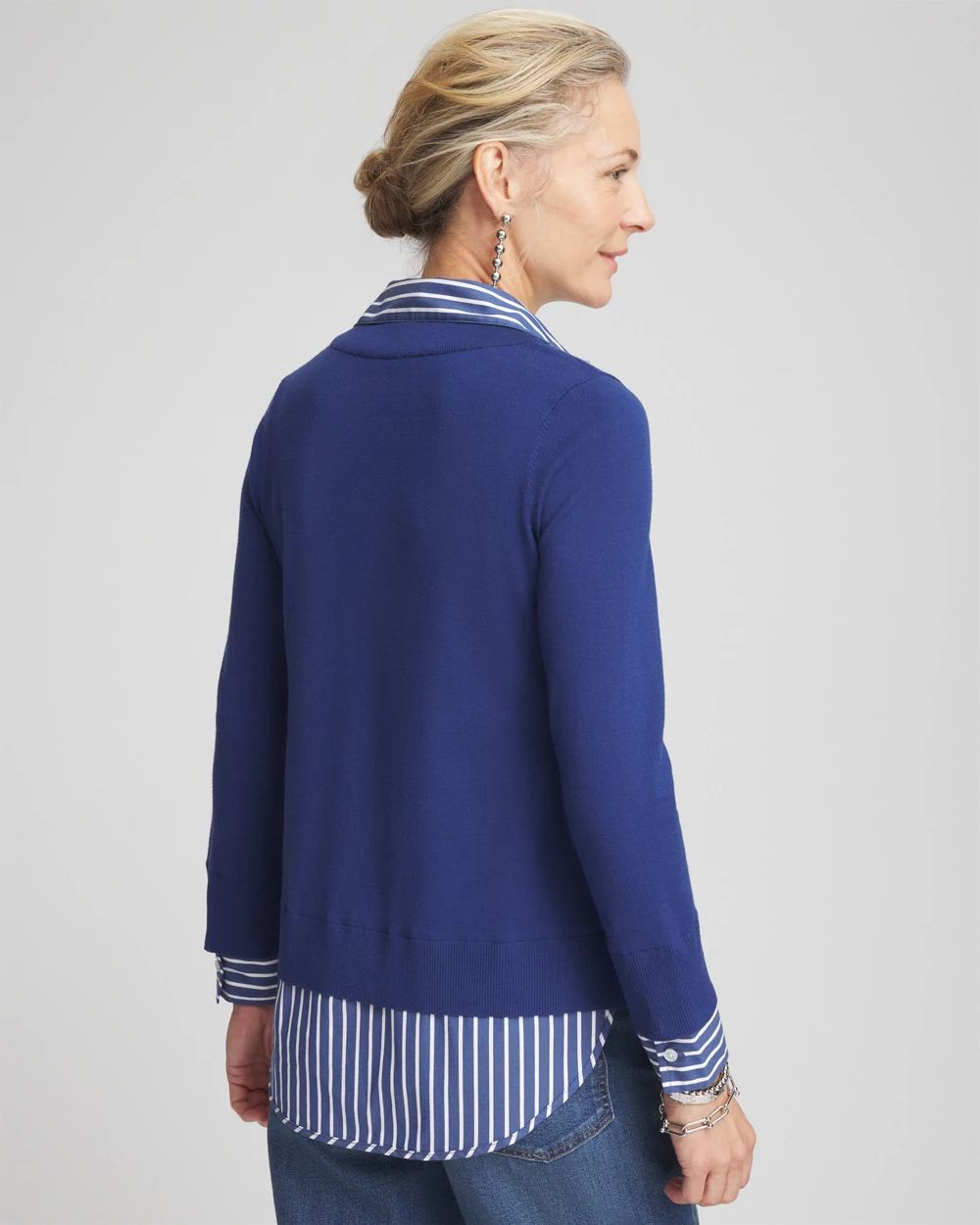 Built-In Shirt Knit Sweater