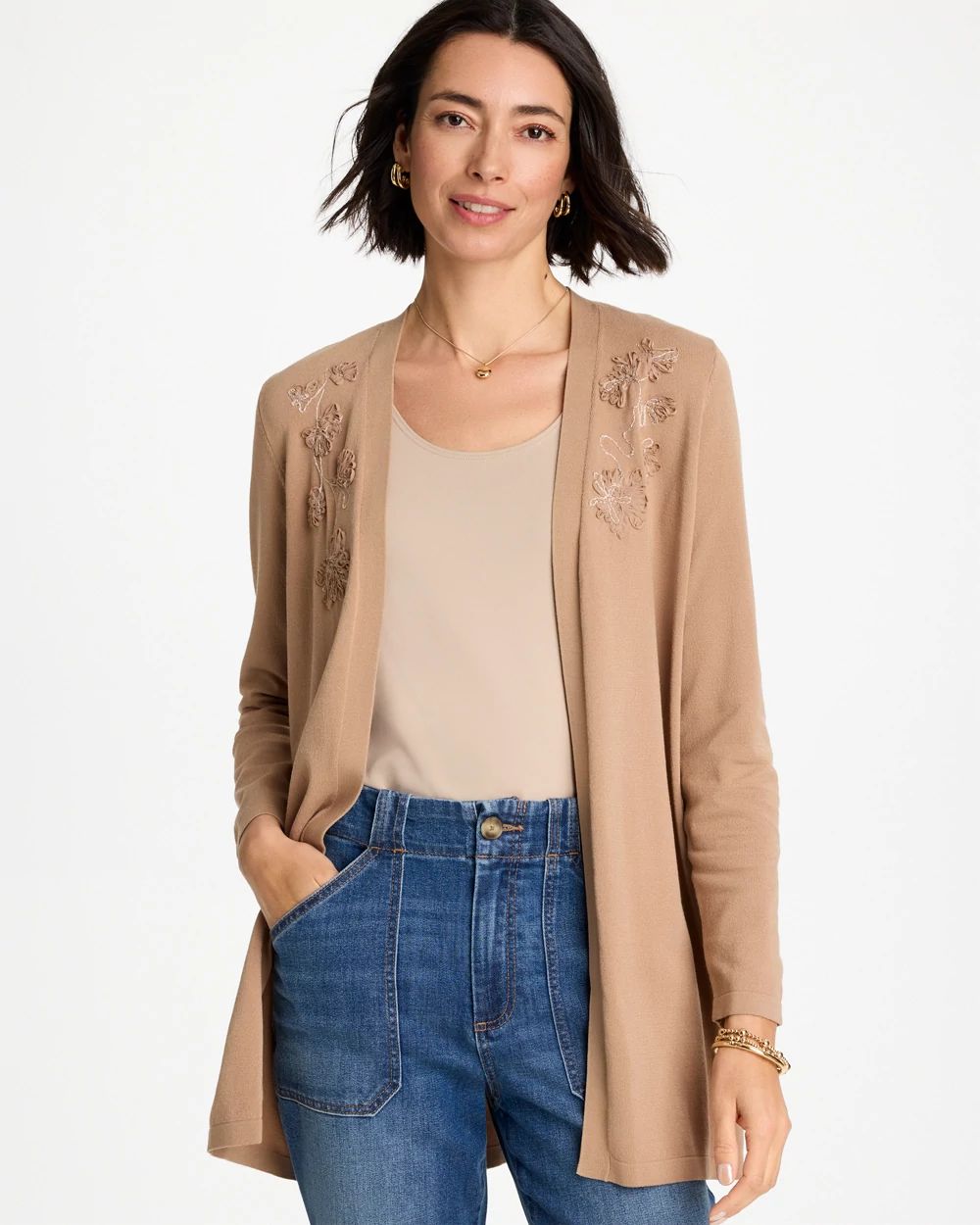 Floral Embroidered Cardigan