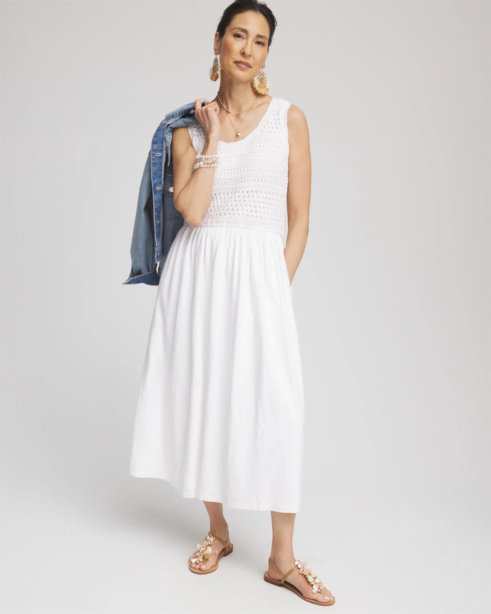 Crochet-Bodice Maxi Dress click to view larger image.