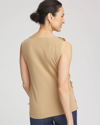 Sleeveless Ruffle-Appliqué Tank Top click to view larger image.