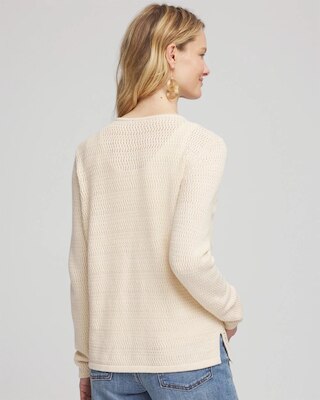 Soutache-Lace Knit Cardigan click to view larger image.