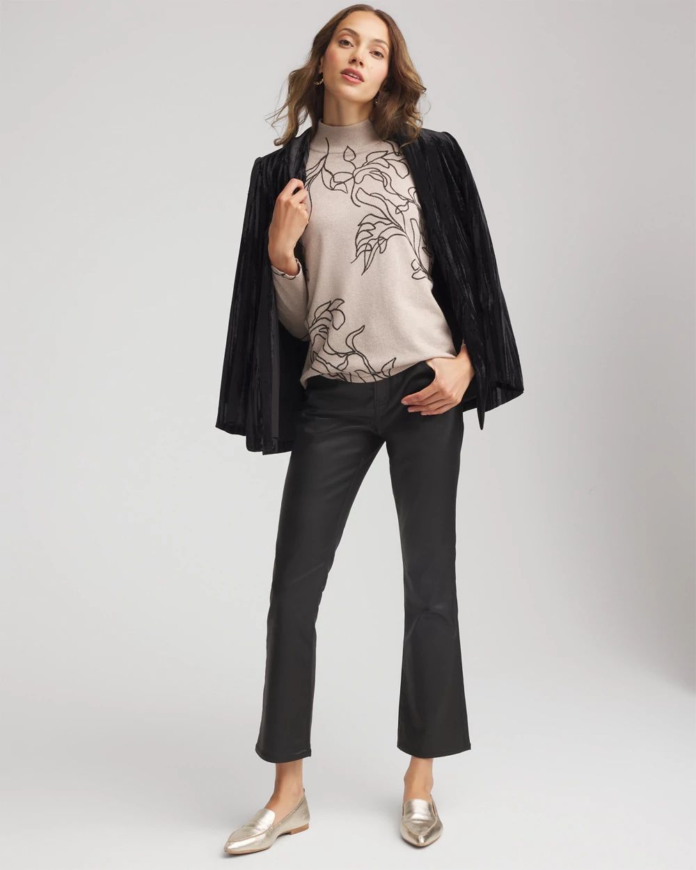 Ella Mockneck Printed Sweater