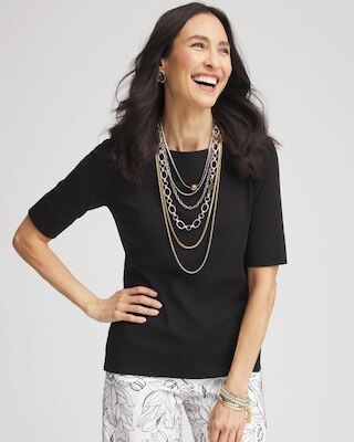 Pima Cotton Bateau-Neck Tee
