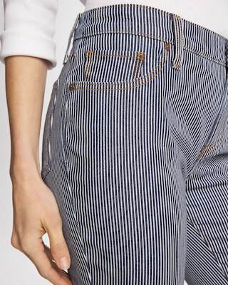 Pinnacle Stripe Girlfriend Ankle Jeans click to view larger image.