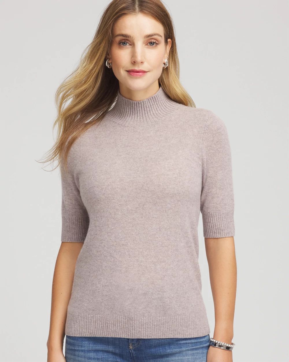 Cashmere Elbow-Sleeve Sweater