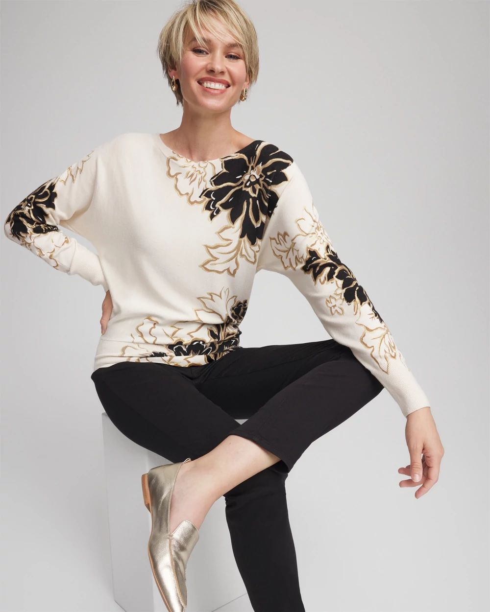 Ella Dolman Artisanal Pullover Sweater click to view larger image.