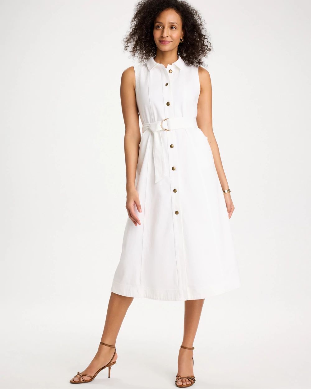 Denim Sleeveless Shirtdress