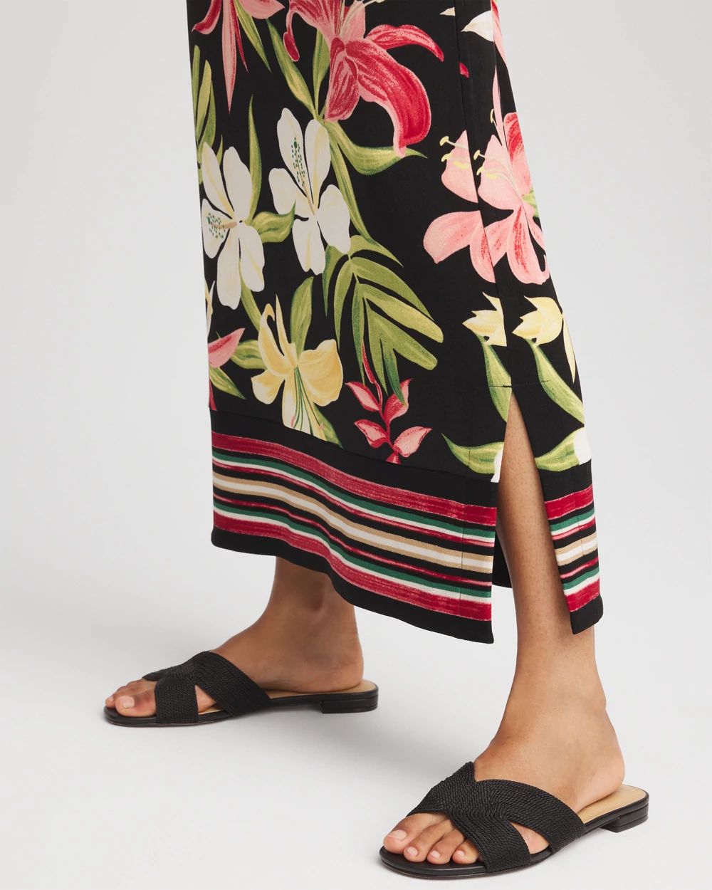 Travelers™ Tropical-Lily Midi Skirt click to view larger image.