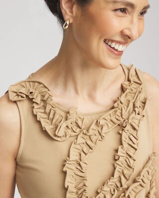 Sleeveless Ruffle-Appliqué Tank Top click to view larger image.