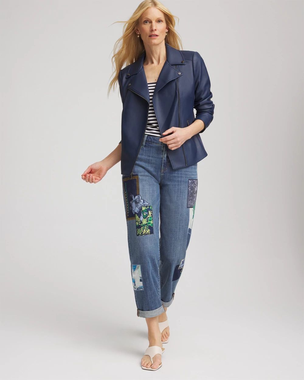 Faux Leather Moto Jacket click to view larger image.