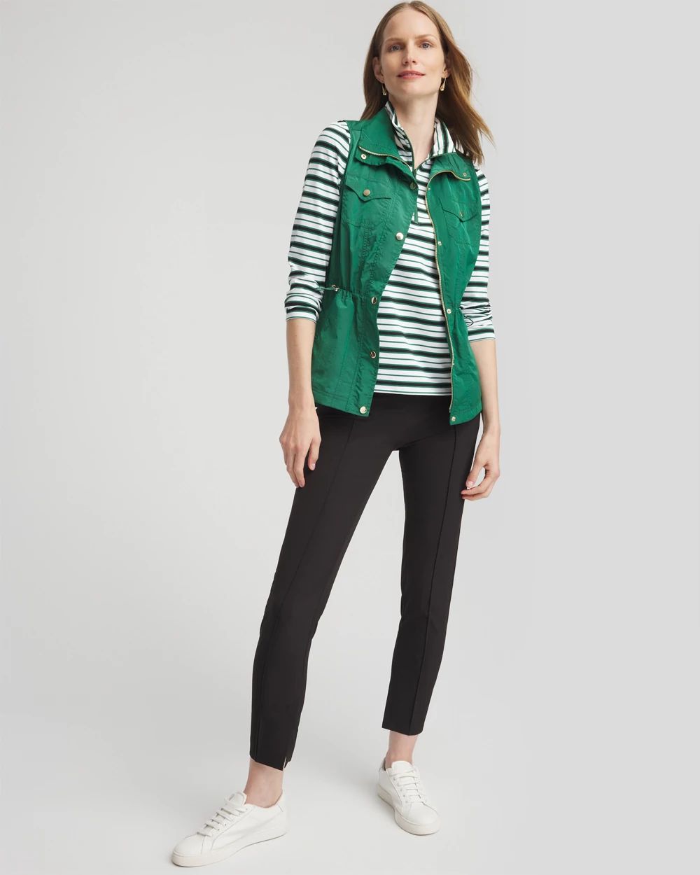 Zenergy® UPF Striped Mock Neck Golf Top