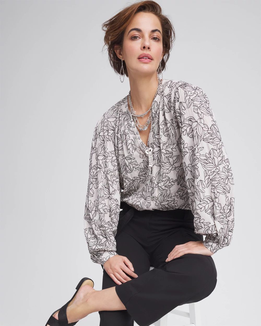 Crepe Embroidered Blouse