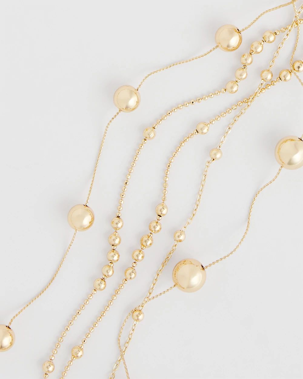 Multistrand Beaded Goldtone Necklace