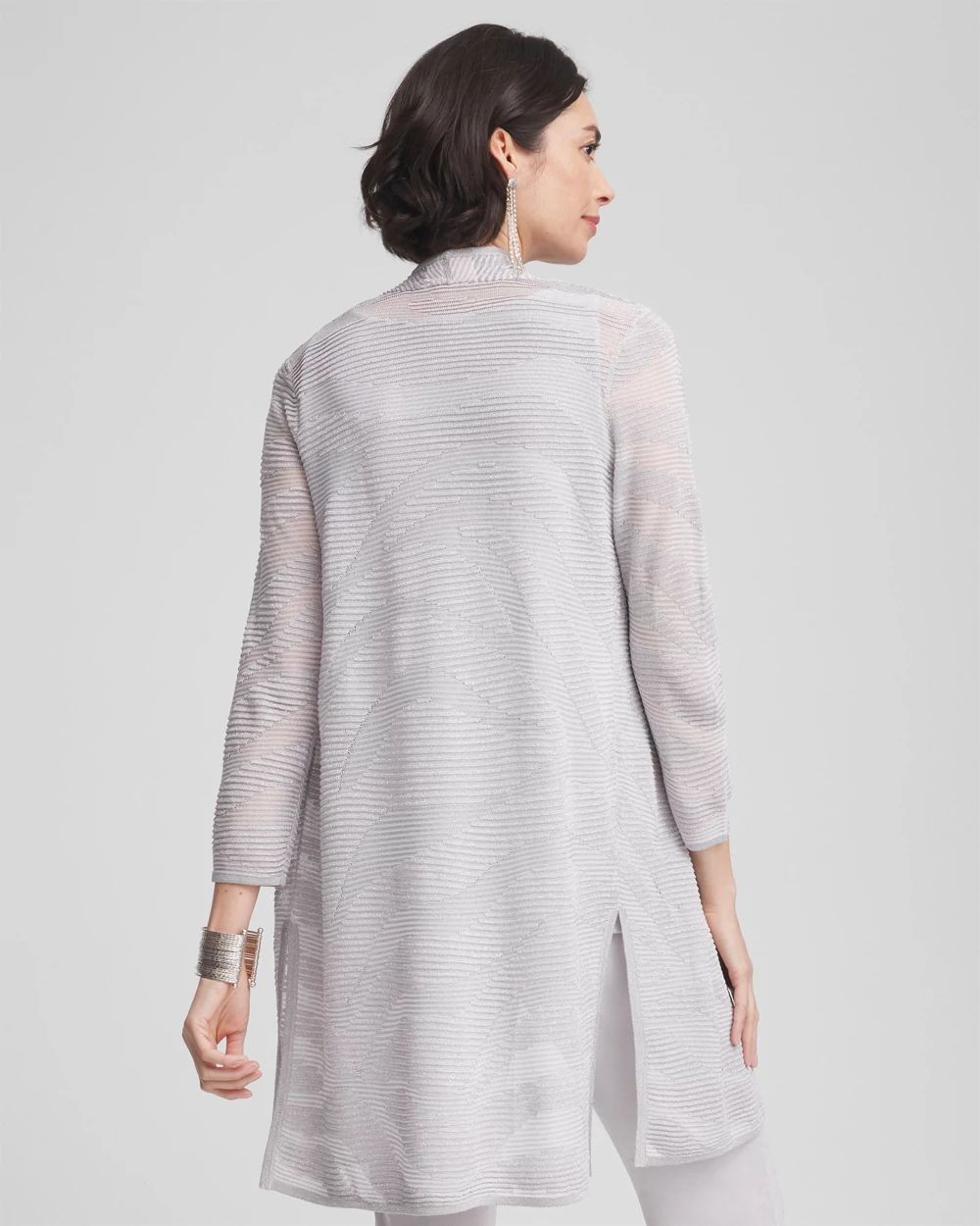 Travelers™ Zebra-Motif Metallic Cardigan click to view larger image.