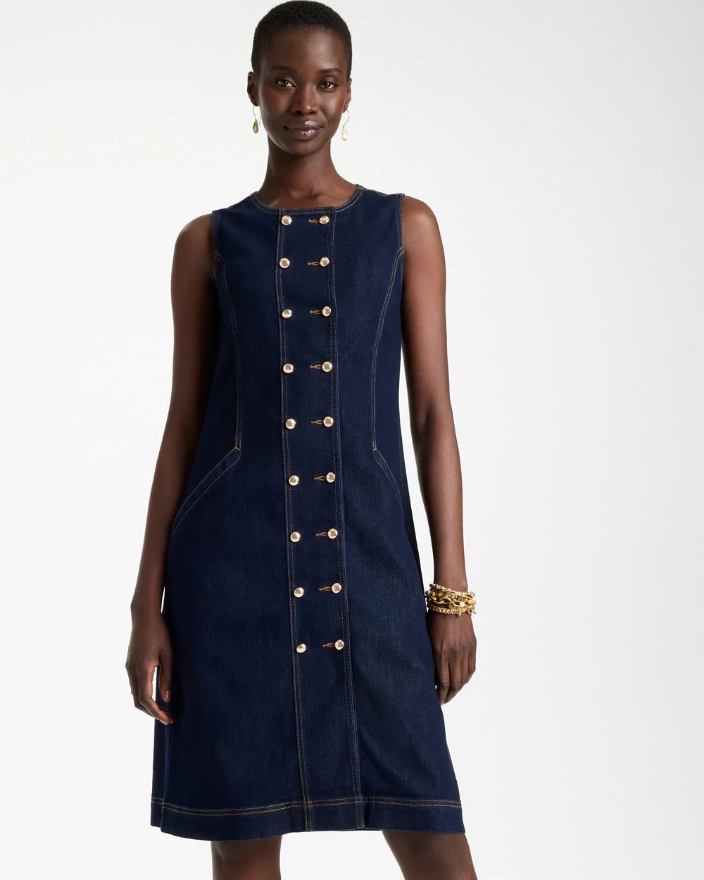 Denim Knee Length Dress