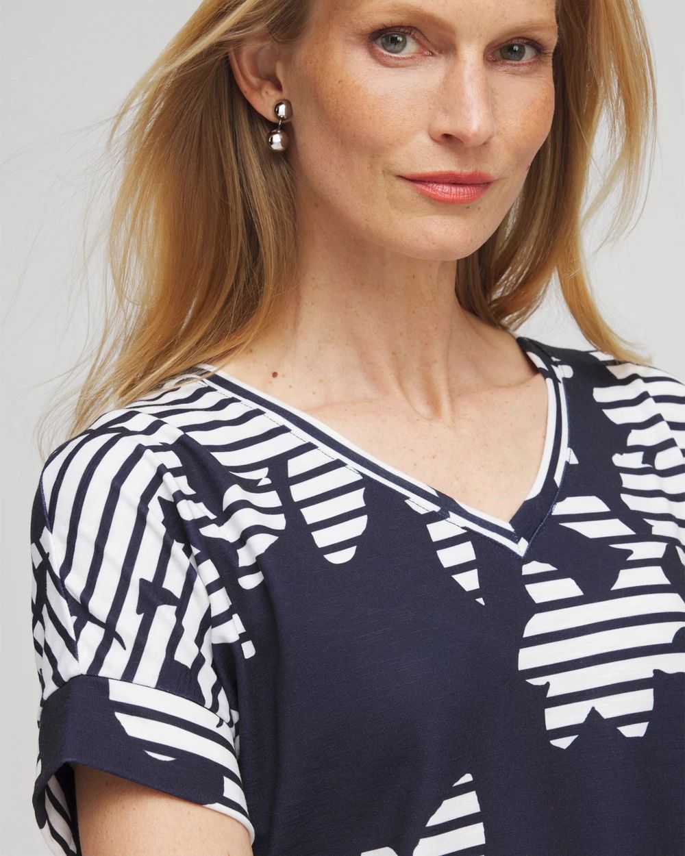 Zenergy® Floral Stripe Tee click to view larger image.