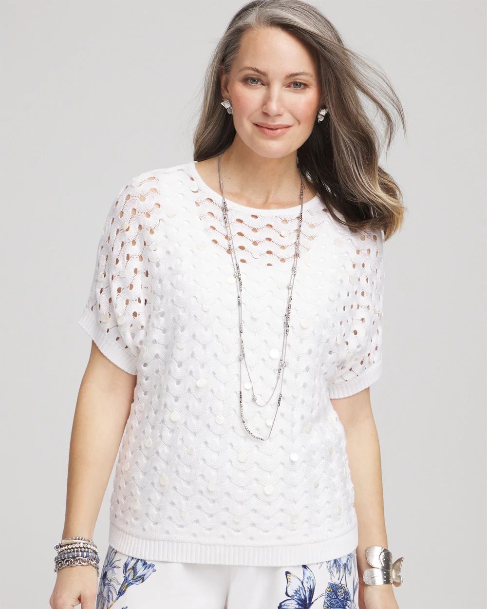 Dolman Pointelle Sweater