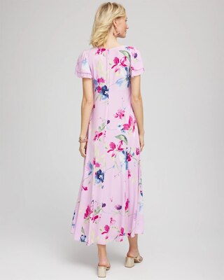 Crepe V-Neck Maxi Dress click to view larger image.