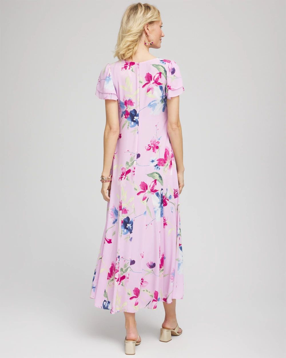 Crepe V-Neck Maxi Dress