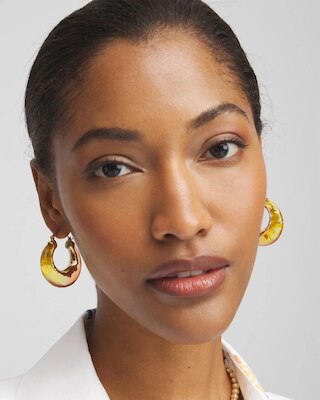 No Droop® Ombré Sunset Hoop Earrings click to view larger image.