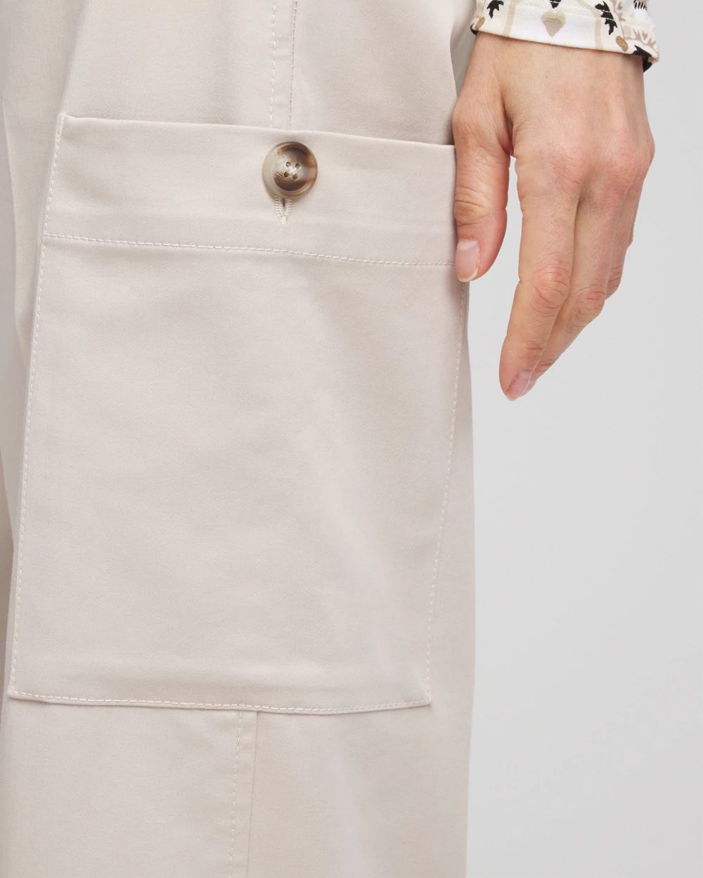 Petite Sateen Cargo Pants