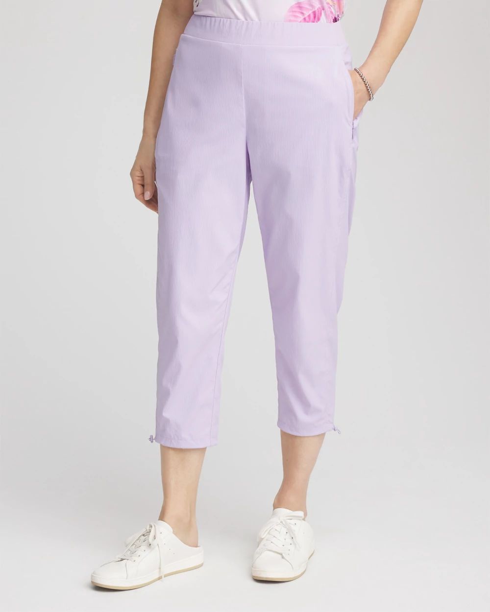 Zenergy® Striped UPF Bungee Cropped Pants