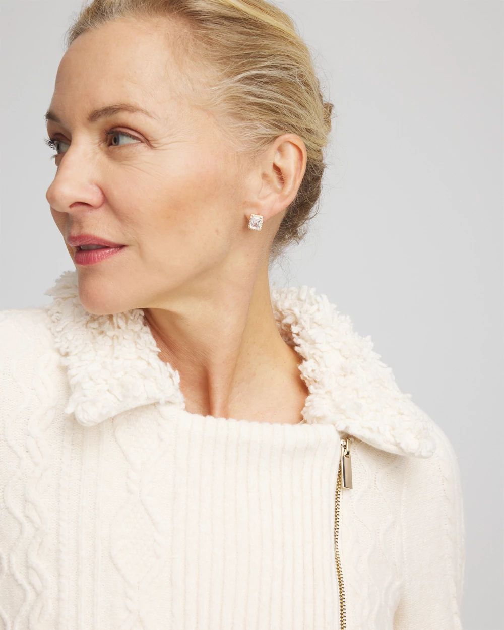 Fur Trim Moto Cardigan