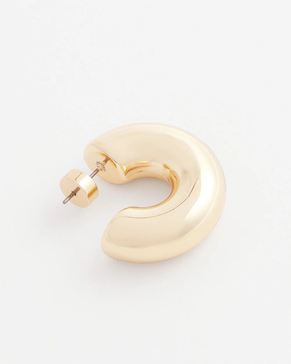 Gold Puff Hoop Earrings click to view larger image.