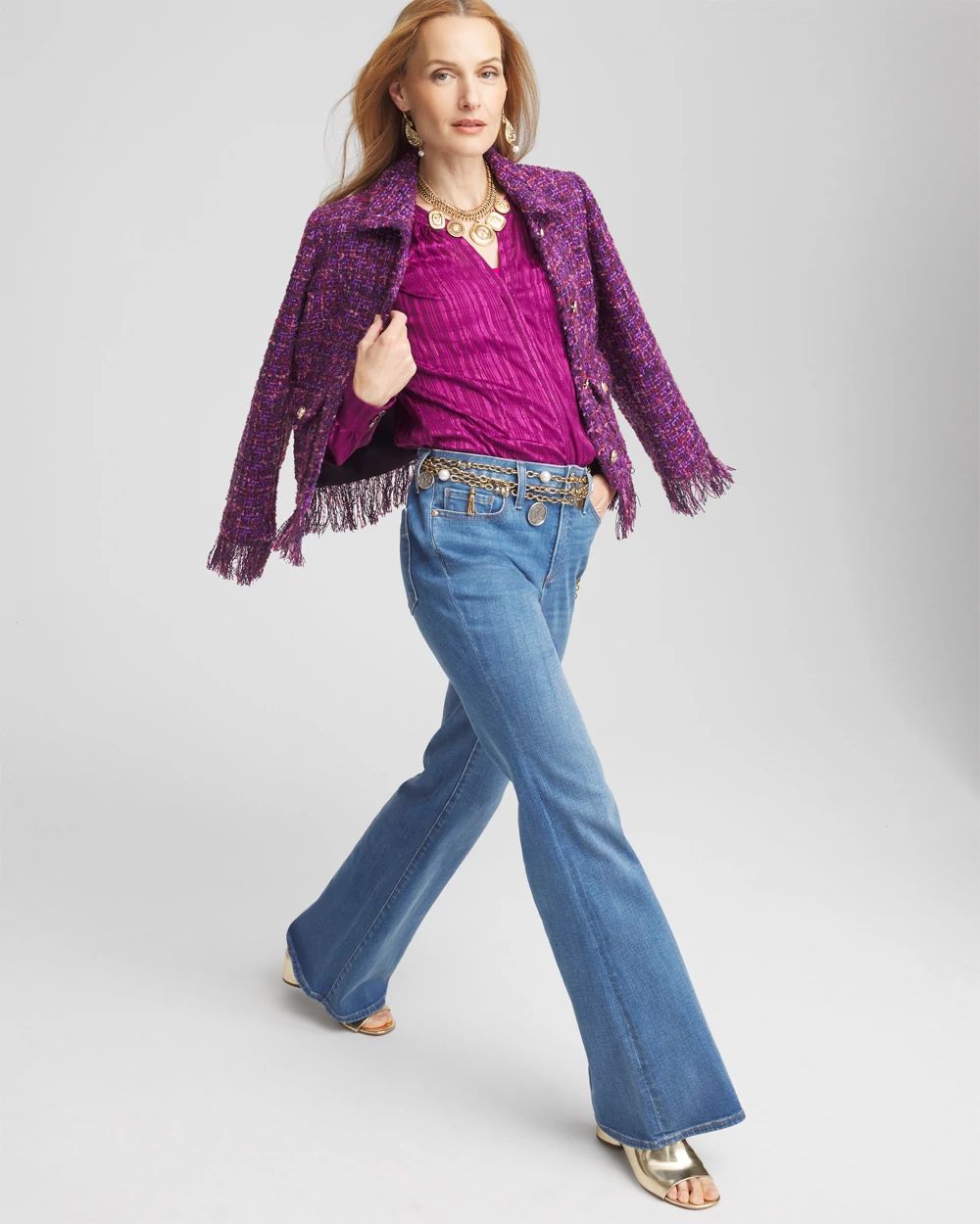 Split Neck Crinkle Blouse