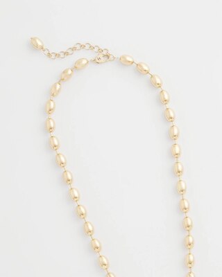 Gold Bead Long Single Strand Necklace click to view larger image.