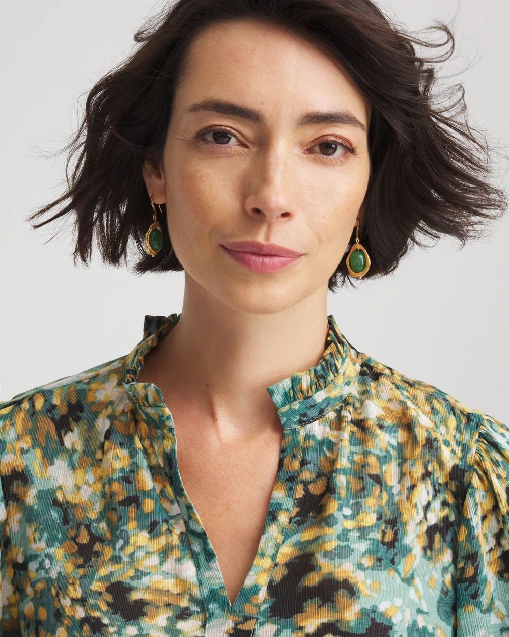 No Droop® Green & Gold Drop Earrings