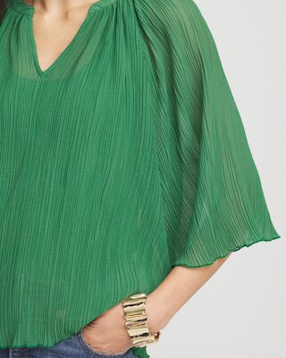 Textured Pleated Chiffon Blouse click to view larger image.