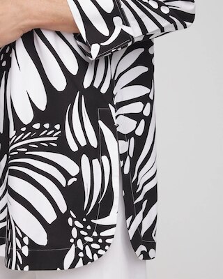 No Iron™ Printed Palms Button Down Tunic click to view larger image.