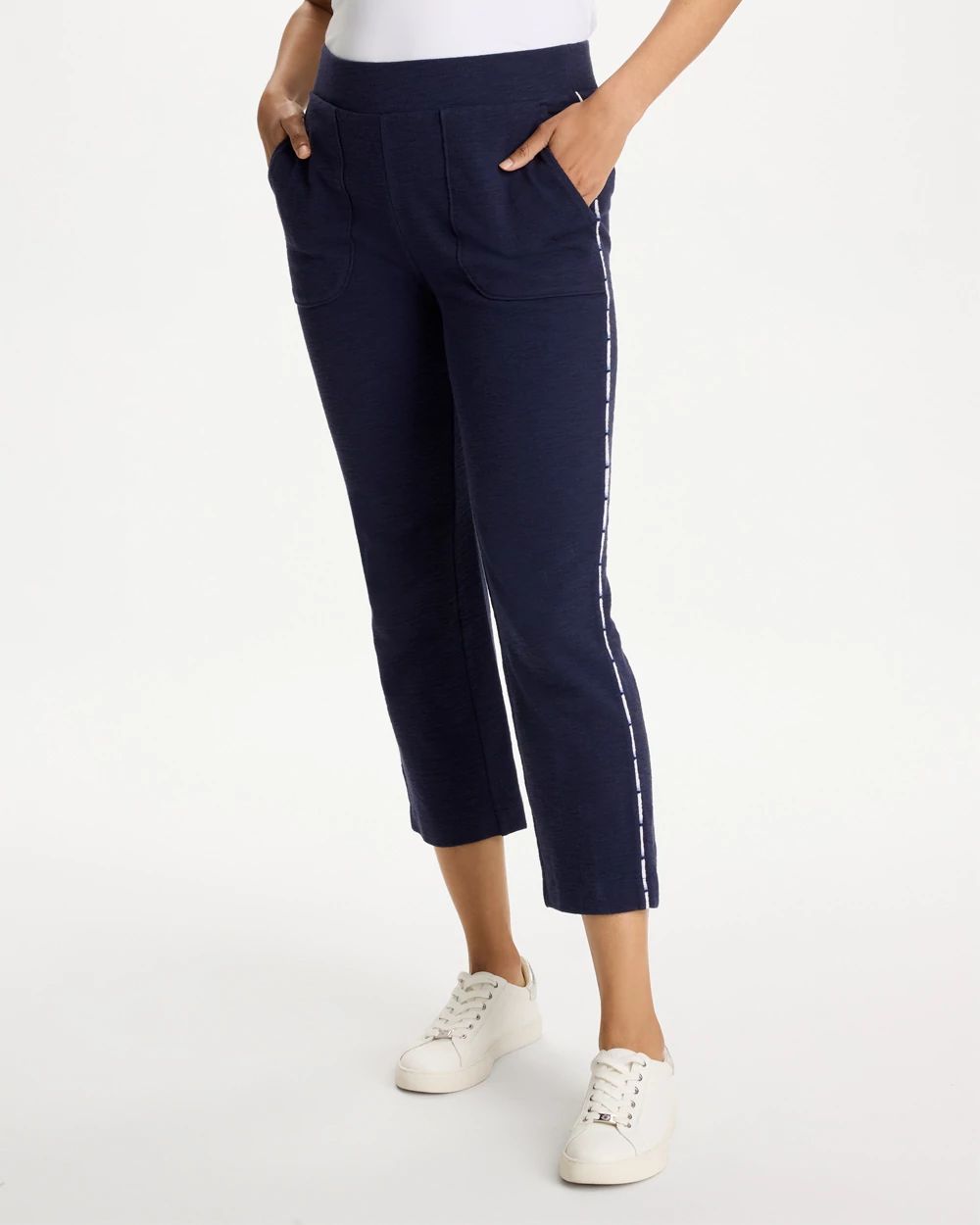 Zenergy® Cotton Terry Striped Crop Pants