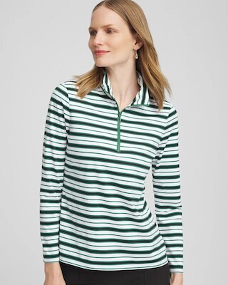 Zenergy® UPF Striped Mock Neck Golf Top