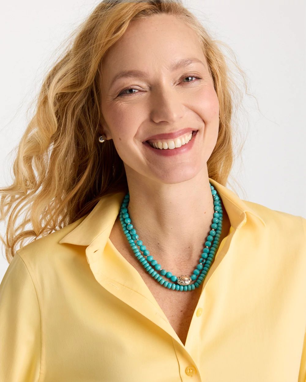 Turquoise Multistrand Bib Necklace click to view larger image.