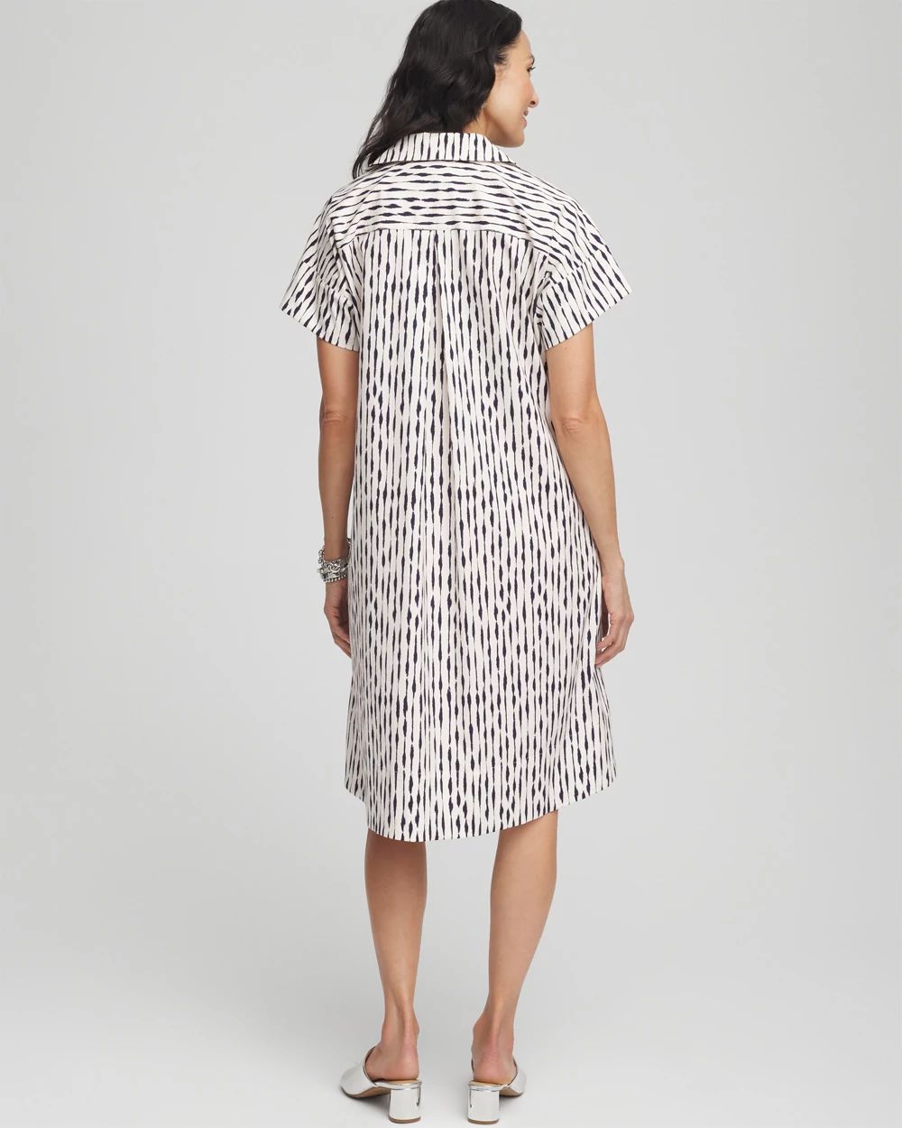 Striped High-Low Popover Dress