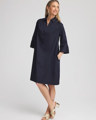 Cotton-Blend Popover Dress click to view larger image.