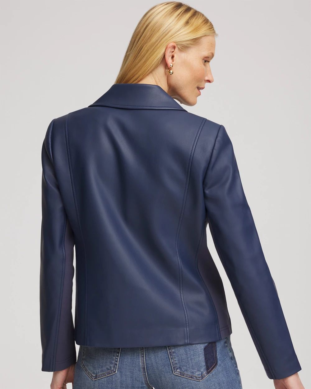 Faux Leather Moto Jacket click to view larger image.